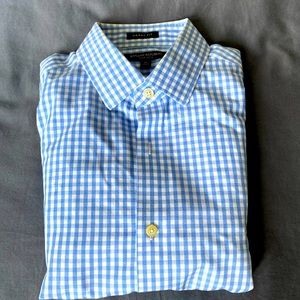 EUC Blue + White check shirt Banana Republic